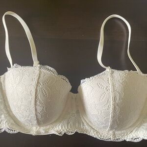 Aerie Lace Ivory Underwire Push-up Bra